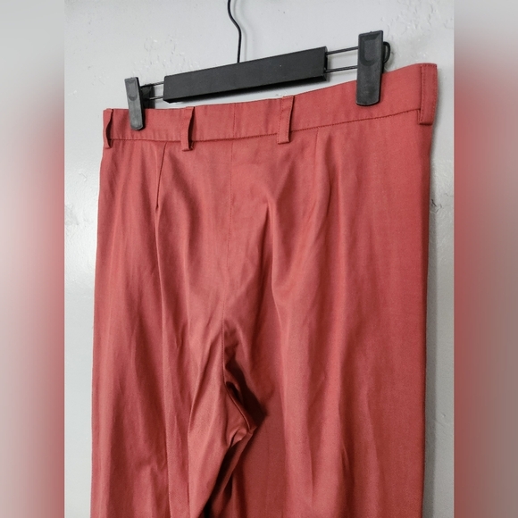 Molly Goddard Clay Brick Red Pleated Chinos Poly/Cotton sz 6 - Picture 6 of 10